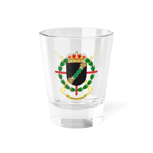 Coat of Arms of the 1st Spanish Legion Flag Comandante Franco (Spain) (Coat of Arms) Shot Glass 1.5oz 1.5oz - Go Mug Yourself