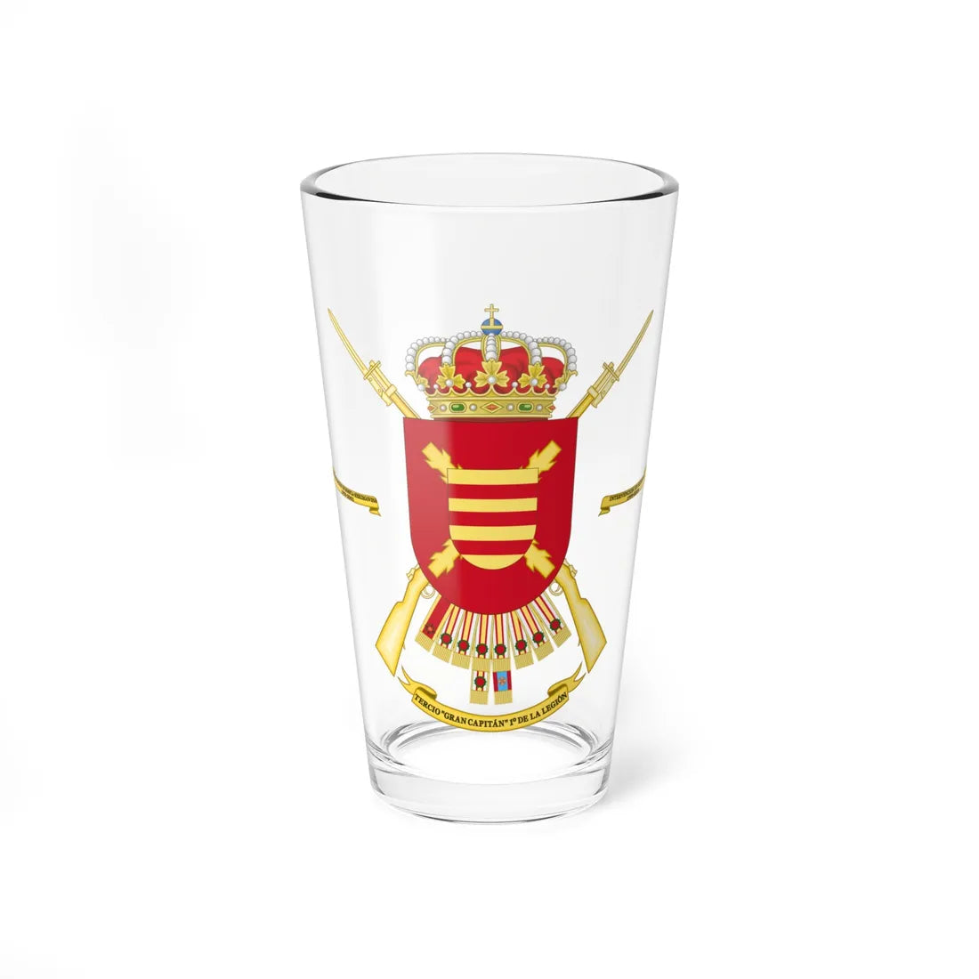 Coat of Arms of the 1st Spanish Legion Tercio Great Captain (Spain) (Coat of Arms) Pint Glass 16oz 16oz - Go Mug Yourself
