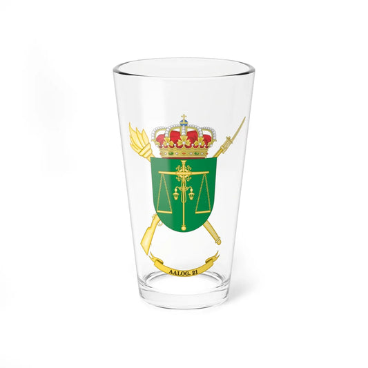 Coat of Arms of the 21st Logistics Support Group (Spain) (Coat of Arms) Pint Glass 16oz 16oz - Go Mug Yourself