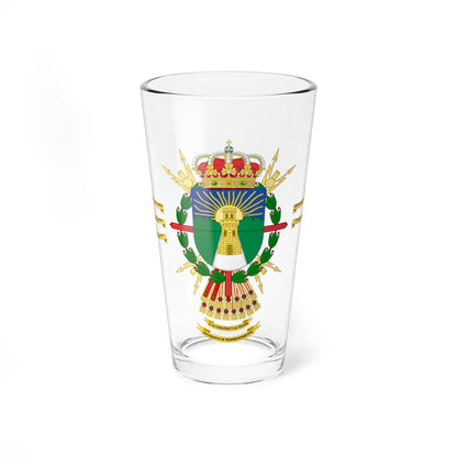 Coat of Arms of the 21st Signals Regiment (Spain) (Coat of Arms) Pint Glass 16oz 16oz - Go Mug Yourself