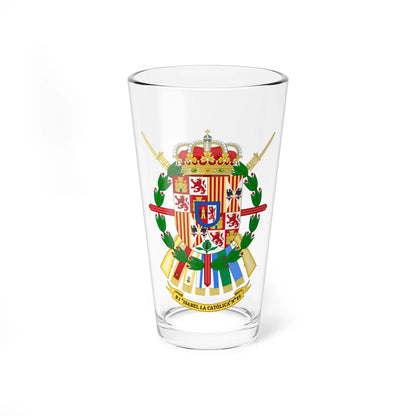 Coat of Arms of the 29th Light Infantry Regiment Isabel la Católica common variant (Spain) (Coat of Arms) Pint Glass 16oz 16oz - Go Mug Yourself