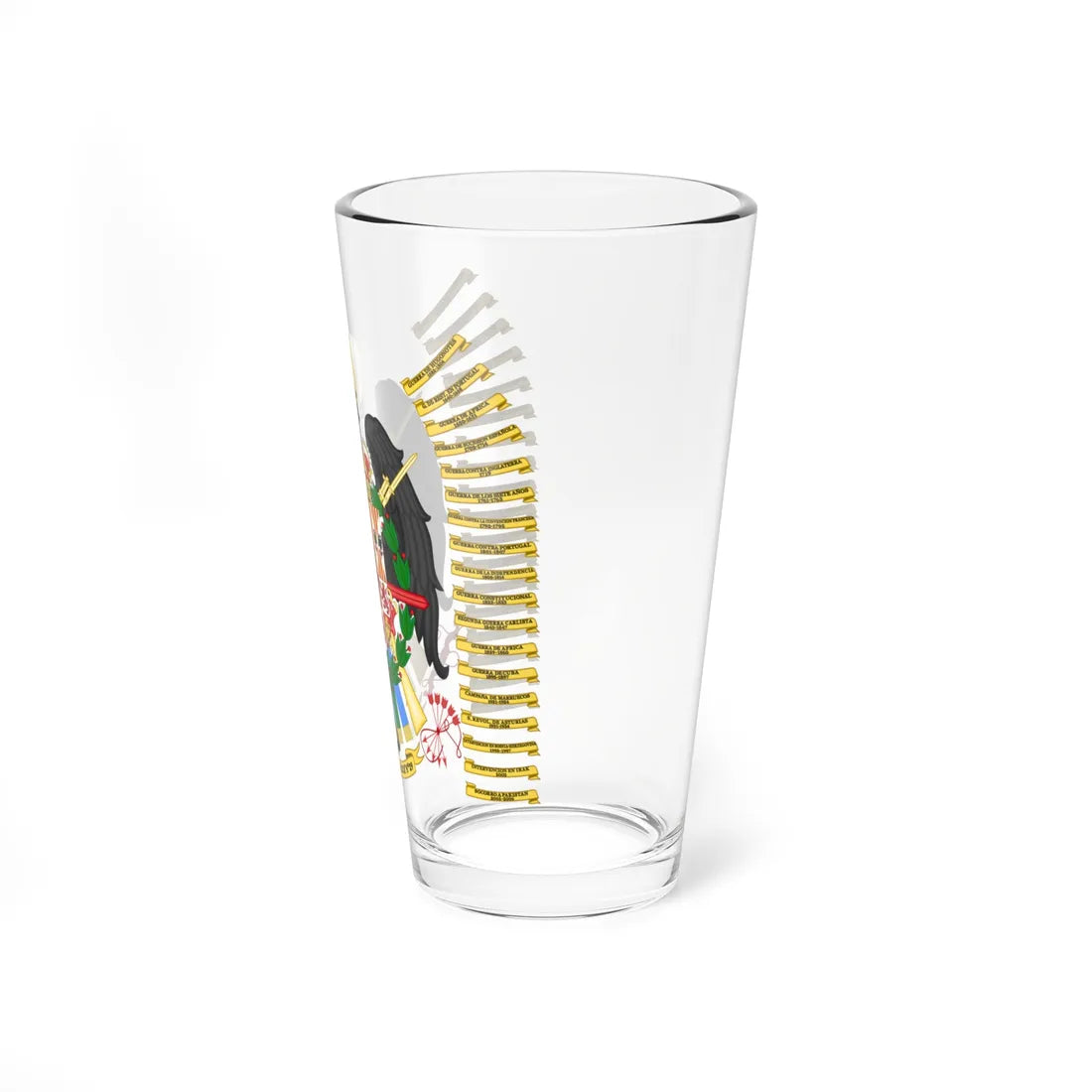 Coat of Arms of the 29th Light Infantry Regiment Isabel la Católica Ornamented variant (Spain) (Coat of Arms) Pint Glass 16oz - Go Mug Yourself