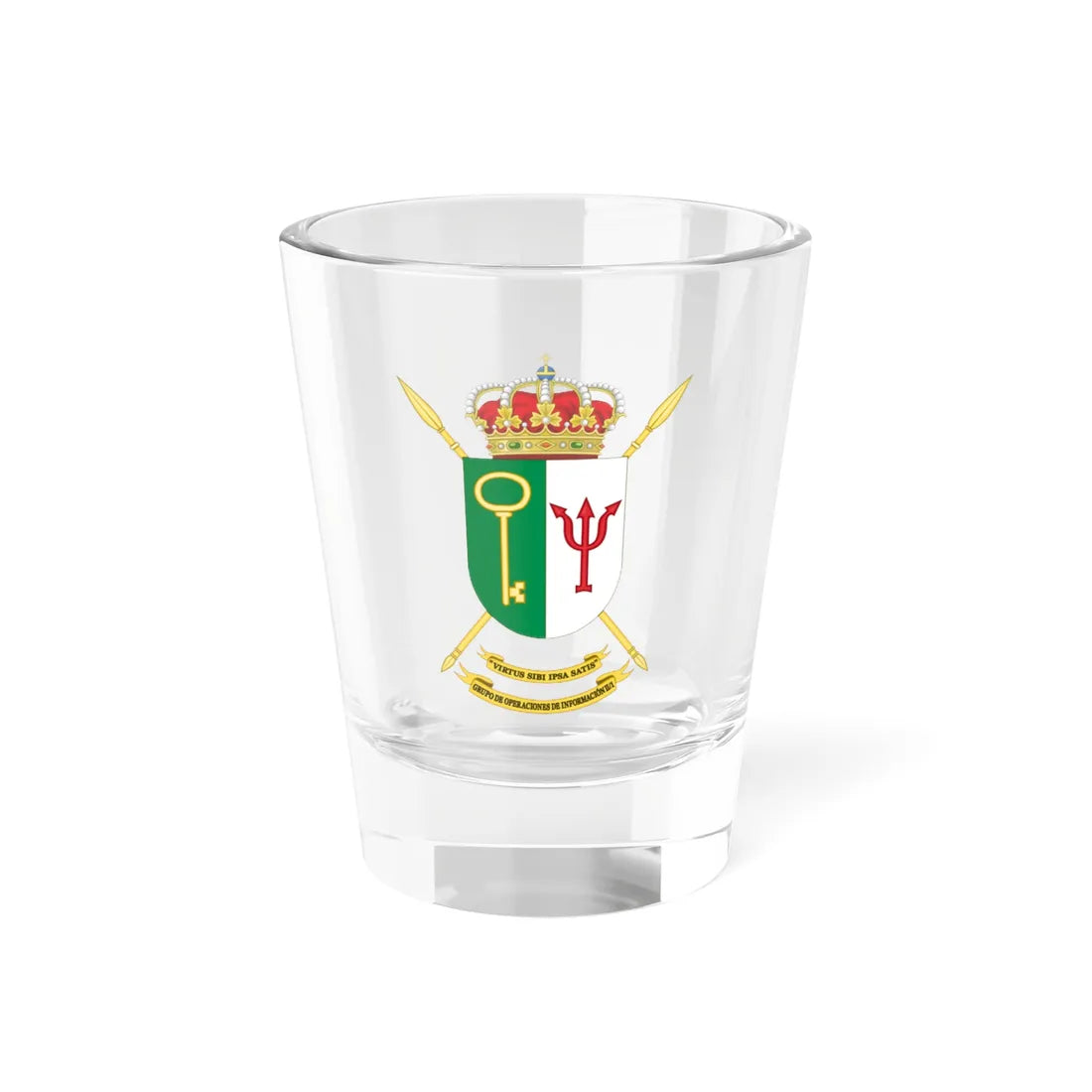 Coat of Arms of the 2nd-1 Information Operations Group (Spain) (Coat of Arms) Shot Glass 1.5oz 1.5oz - Go Mug Yourself