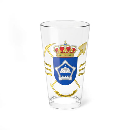 Coat of Arms of the 2nd 11 Camp Building Battalion (Spain) (Coat of Arms) Pint Glass 16oz 16oz - Go Mug Yourself