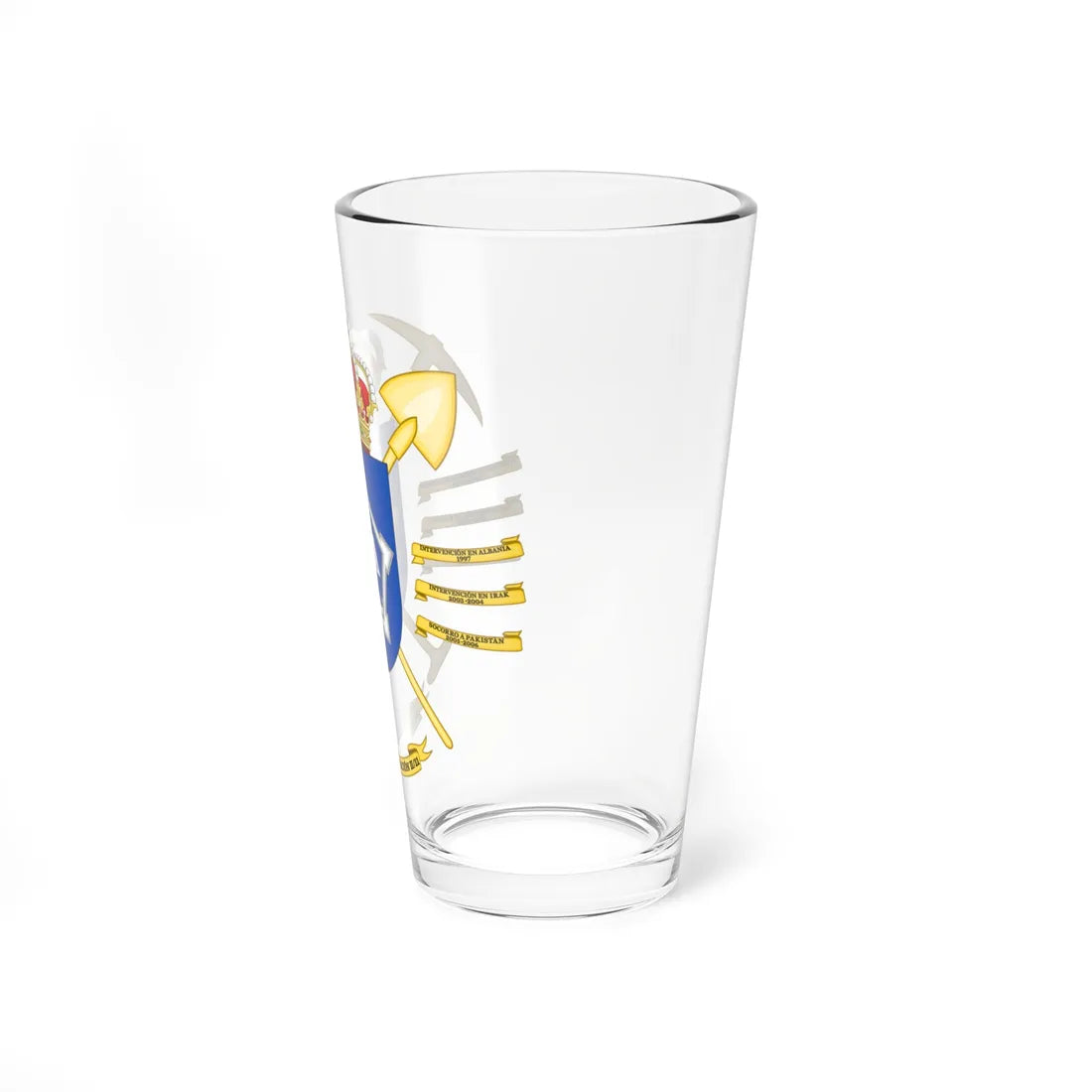 Coat of Arms of the 2nd 11 Camp Building Battalion (Spain) (Coat of Arms) Pint Glass 16oz - Go Mug Yourself