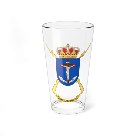 Coat of Arms of the 2nd-2 Mechanized Infantry Battalion Lepanto (Spain) (Coat of Arms) Pint Glass 16oz 16oz - Go Mug Yourself