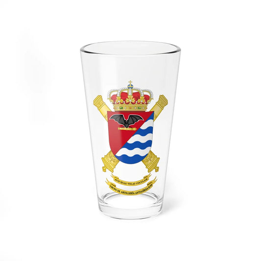 Coat of Arms of the 2nd-32th Air Defence Artillery Battalion (Spain) (Coat of Arms) Pint Glass 16oz 16oz - Go Mug Yourself