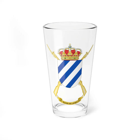 Coat of Arms of the 2nd-4 Protected Infantry Flag Roger de Lauria (Spain) (Coat of Arms) Pint Glass 16oz 16oz - Go Mug Yourself