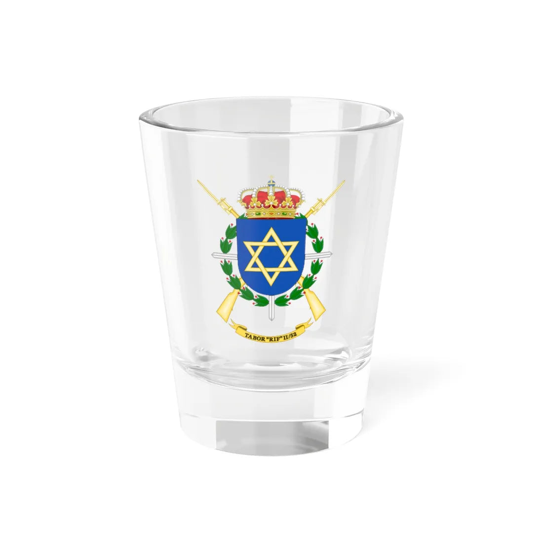 Coat of Arms of the 2nd-52 Regulares Battalion Rif (Spain) (Coat of Arms) Shot Glass 1.5oz 1.5oz - Go Mug Yourself