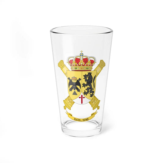 Coat of Arms of the 2nd-63 Information and Location Artillery Battalion (Spain) (Coat of Arms) Pint Glass 16oz 16oz - Go Mug Yourself
