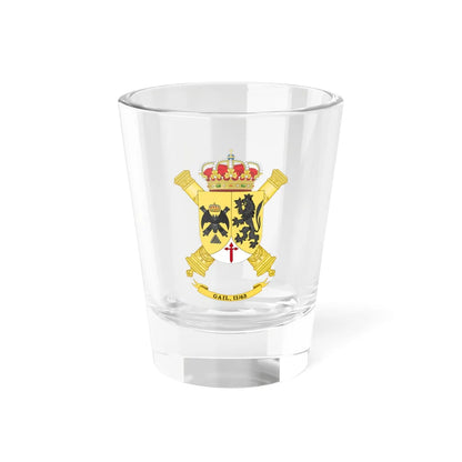Coat of Arms of the 2nd-63 Information and Location Artillery Battalion (Spain) (Coat of Arms) Shot Glass 1.5oz 1.5oz - Go Mug Yourself