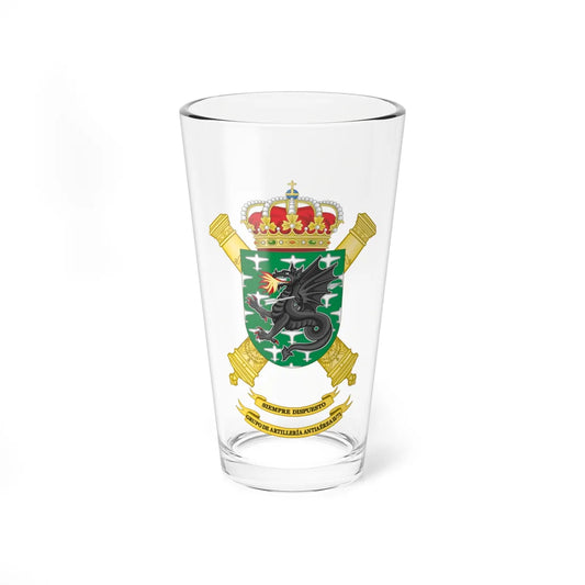 Coat of Arms of the 2nd-71 Air Defence Artillery Group (Spain) (Coat of Arms) Pint Glass 16oz 16oz - Go Mug Yourself