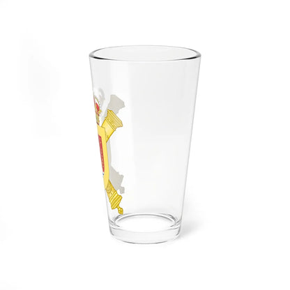 Coat of Arms of the 2nd Mechanized Division Guzmán el Bueno (Spain) (Coat of Arms) Pint Glass 16oz - Go Mug Yourself