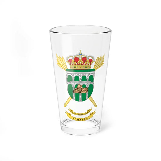 Coat of Arms of the 2nd PCMASA (Spain) (Coat of Arms) Pint Glass 16oz 16oz - Go Mug Yourself