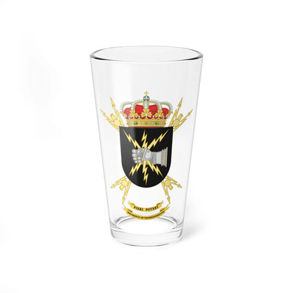 Coat of Arms of the 2nd Signal Regiment (Spain) (Coat of Arms) Pint Glass 16oz 16oz - Go Mug Yourself