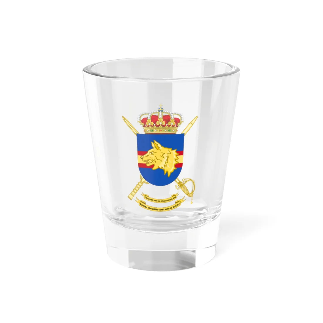 Coat of Arms of the 2nd Spanish Legion Brigade Headquarters Flag (Spain) (Coat of Arms) Shot Glass 1.5oz 1.5oz - Go Mug Yourself