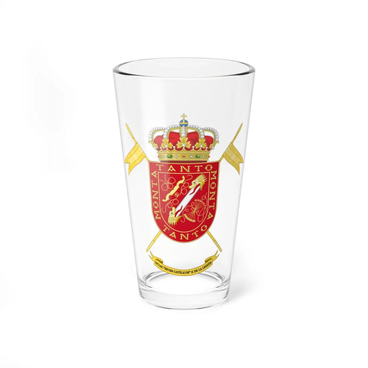 Coat of Arms of the 2nd Spanish Legion Light Armored Cavalry Group Catholic Monarchs (Spain) (Coat of Arms) Pint Glass 16oz 16oz - Go Mug Yourself