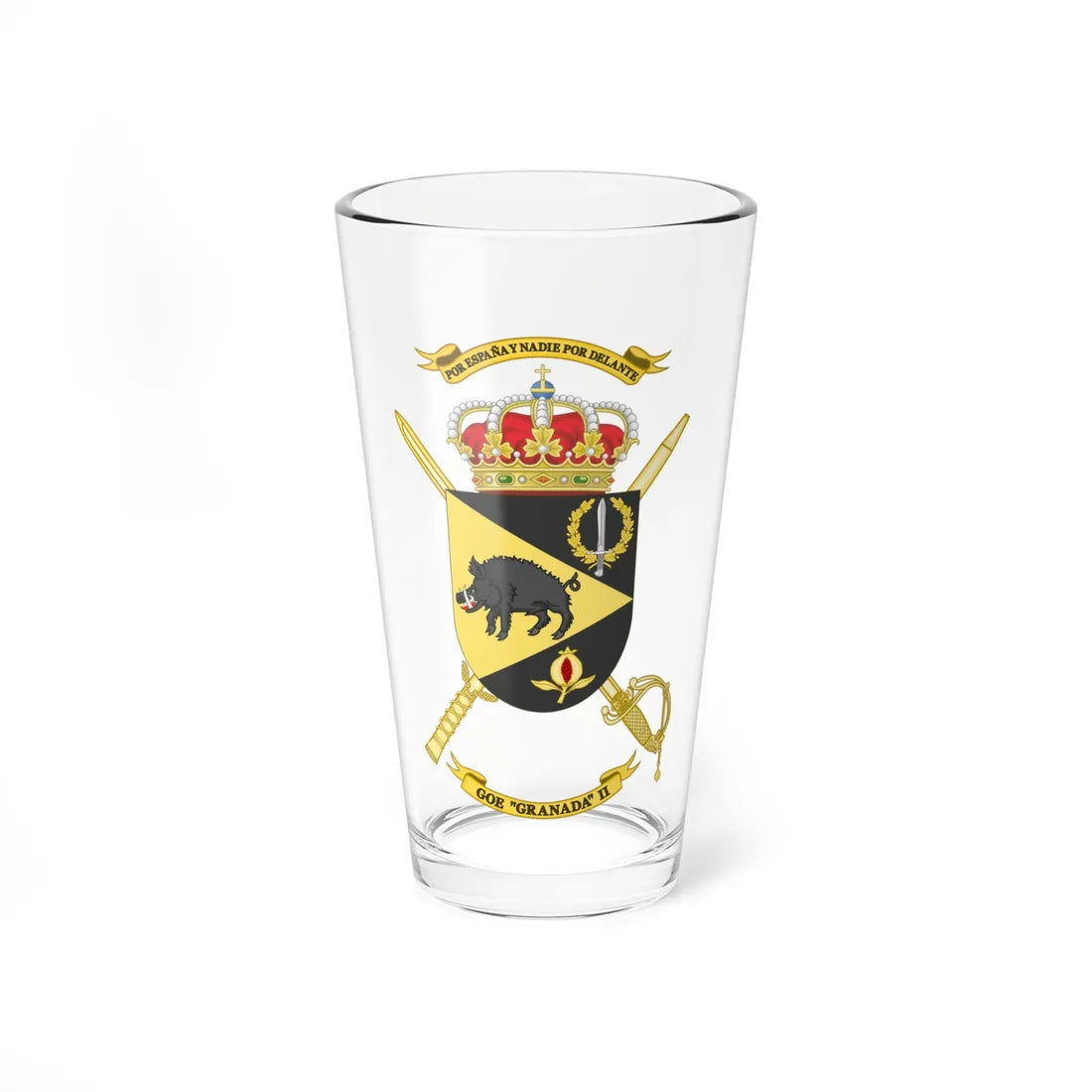 Coat of Arms of the 2nd Special Operations Group Granada (Spain) (Coat of Arms) Pint Glass 16oz 16oz - Go Mug Yourself