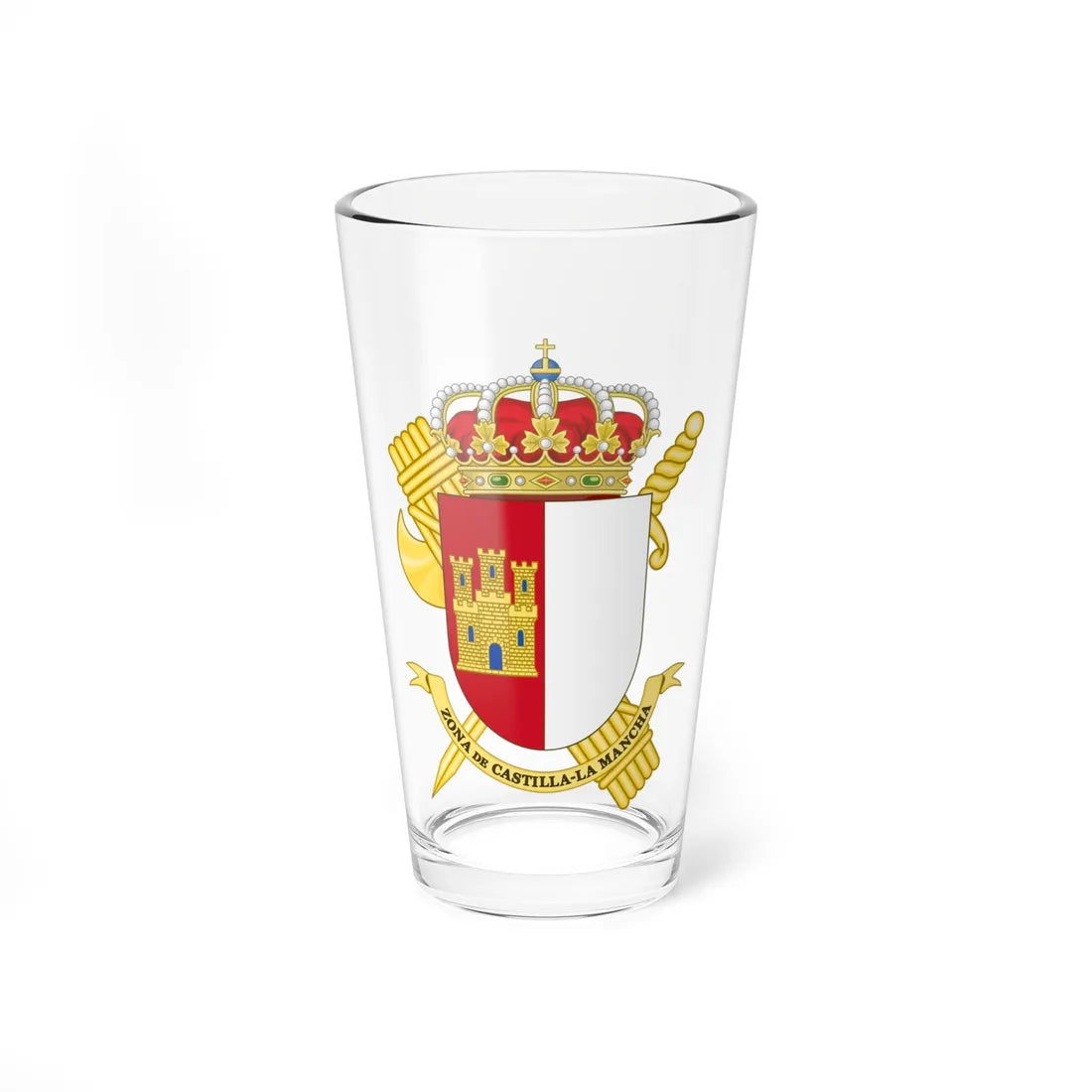 Coat of Arms of the 2nd Zone of the Guardia Civil - CastileLa Mancha (Spain) (Coat of Arms) Pint Glass 16oz 16oz - Go Mug Yourself
