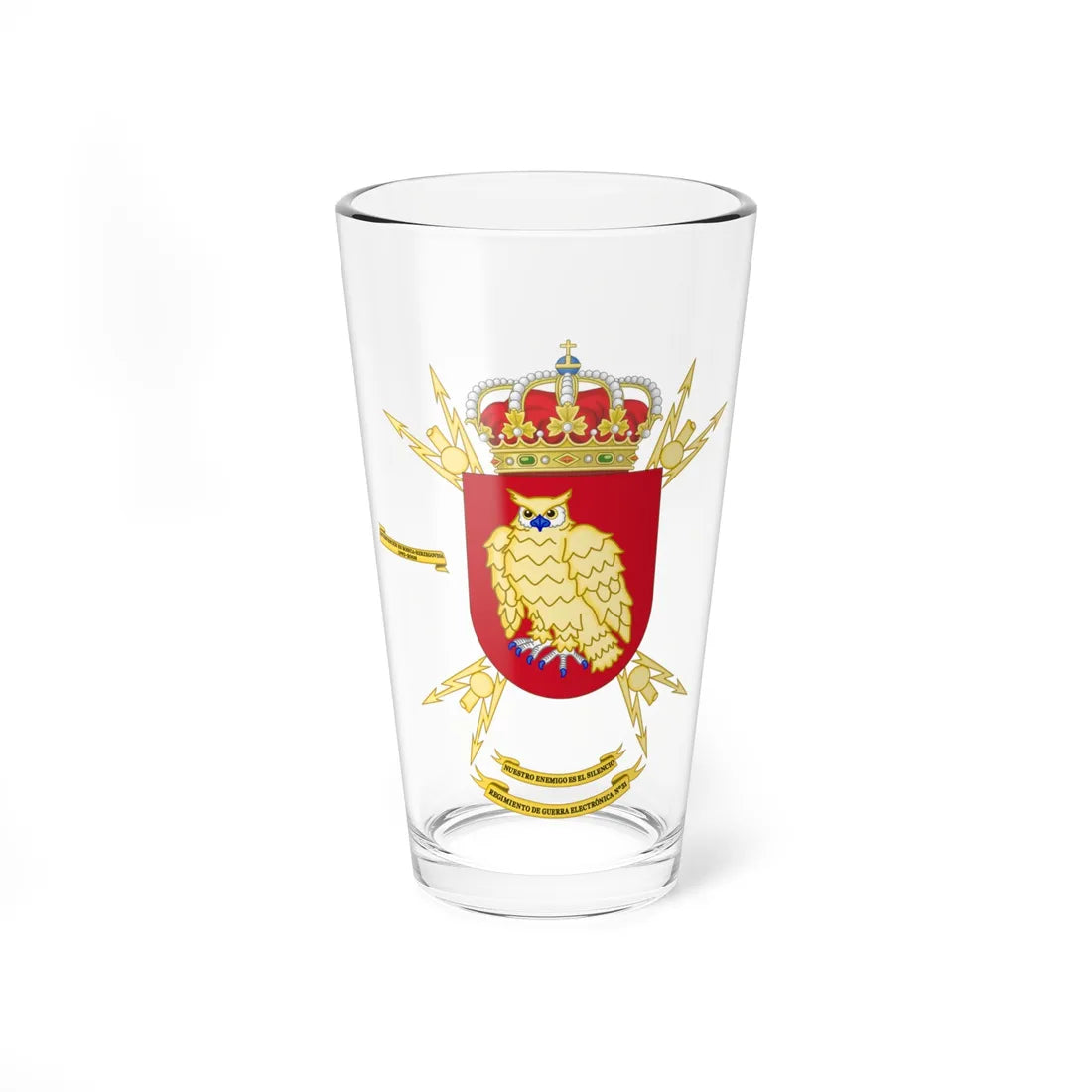 Coat of Arms of the 31st Electronic Warfare Regiment (Spain) (Coat of Arms) Pint Glass 16oz 16oz - Go Mug Yourself