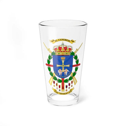 Coat of Arms of the 31st Mechanized Infantry Regiment Asturias (Spain) (Coat of Arms) Pint Glass 16oz 16oz - Go Mug Yourself