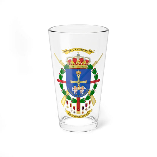 Coat of Arms of the 31st Mechanized Infantry Regiment Asturias (Spain) (Coat of Arms) Pint Glass 16oz 16oz - Go Mug Yourself