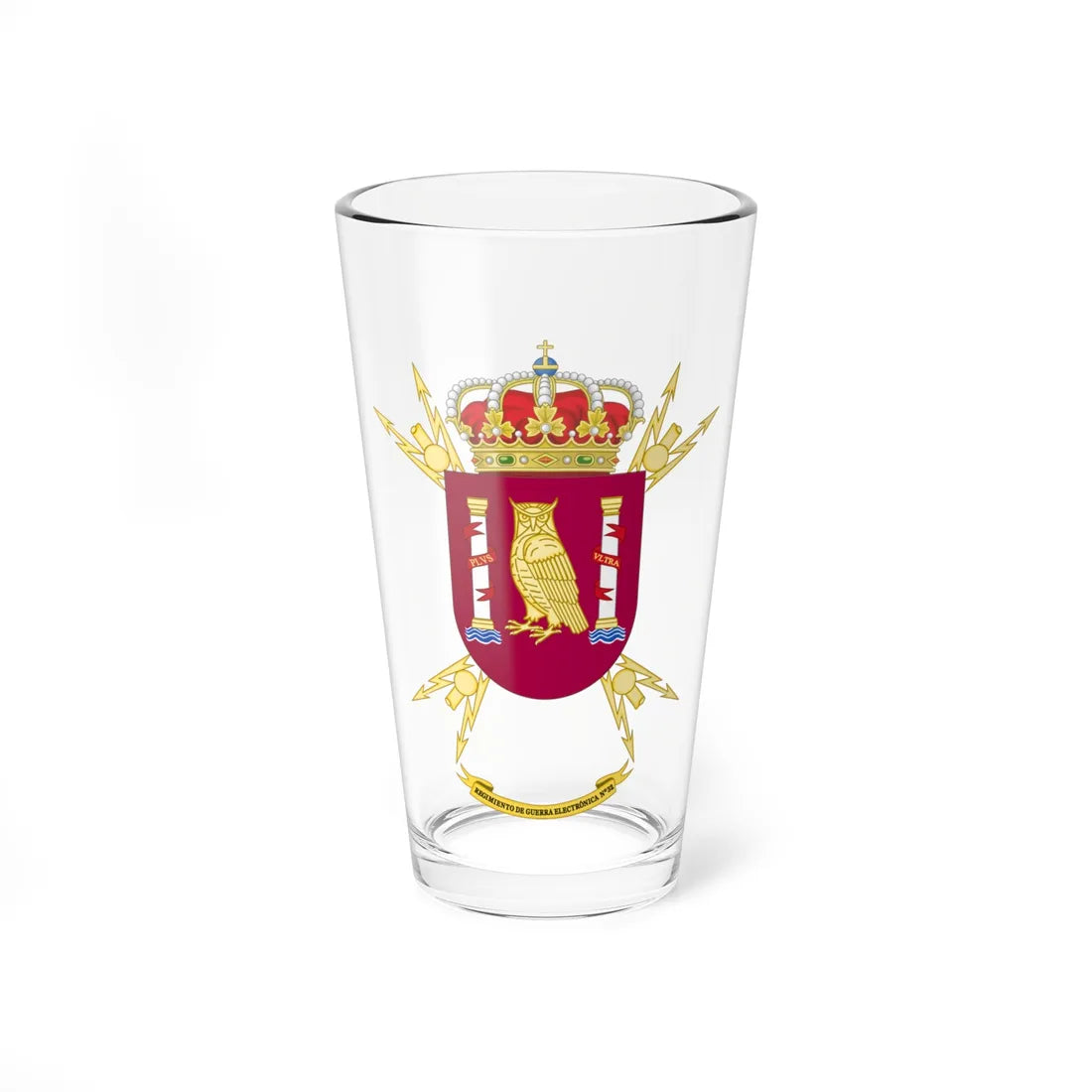 Coat of Arms of the 32nd Electronic Warfare Regiment (Spain) (Coat of Arms) Pint Glass 16oz 16oz - Go Mug Yourself
