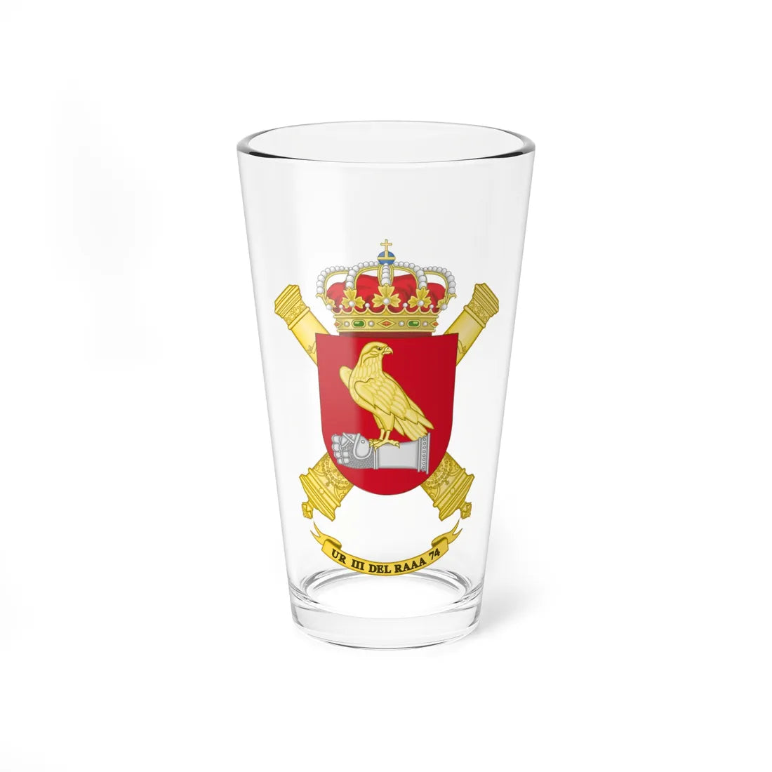 Coat of Arms of the 3rd-74 Repair Unit (Spain) (Coat of Arms) Pint Glass 16oz 16oz - Go Mug Yourself