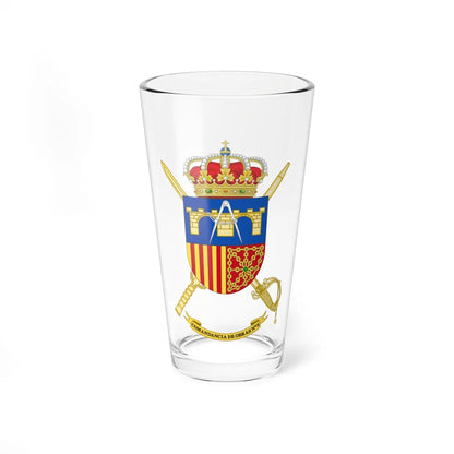 Coat of Arms of the 3rd Spanish Army Construction Command (Spain) (Coat of Arms) Pint Glass 16oz 16oz - Go Mug Yourself