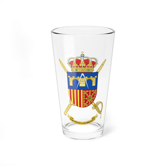 Coat of Arms of the 3rd Spanish Army Construction Command (Spain) (Coat of Arms) Pint Glass 16oz 16oz - Go Mug Yourself