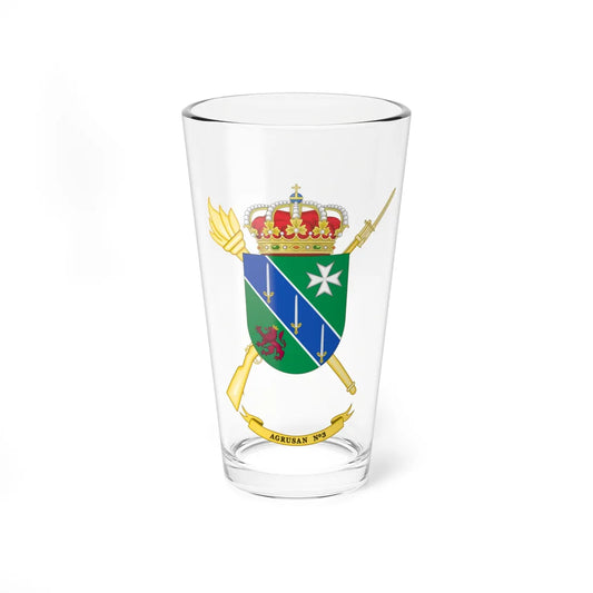 Coat of Arms of the 3rd Spanish Army Health Services Group (Spain) (Coat of Arms) Pint Glass 16oz 16oz - Go Mug Yourself