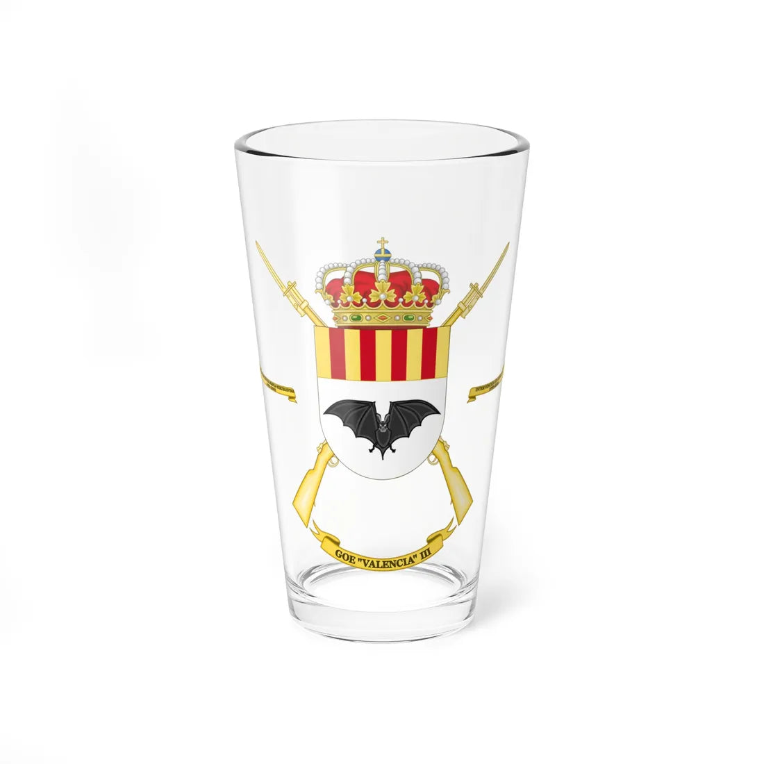 Coat of Arms of the 3rd Special Operations Group Valencia (Spain) (Coat of Arms) Pint Glass 16oz 16oz - Go Mug Yourself