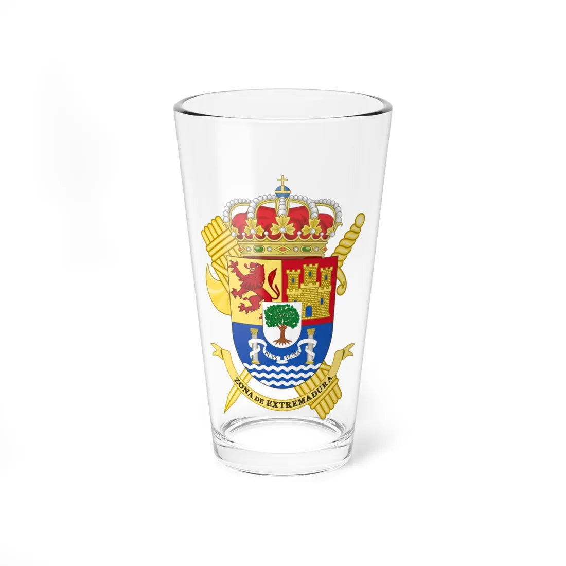 Coat of Arms of the 3rd Zone of the Guardia Civil - Extremadura (Spain) (Coat of Arms) Pint Glass 16oz 16oz - Go Mug Yourself