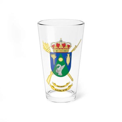 Coat of Arms of the 41st Logistics Support Group (Spain) (Coat of Arms) Pint Glass 16oz 16oz - Go Mug Yourself