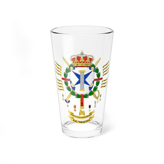 Coat of Arms of the 4th Armored Regiment Pavia 2015 (Spain) (Coat of Arms) Pint Glass 16oz 16oz - Go Mug Yourself