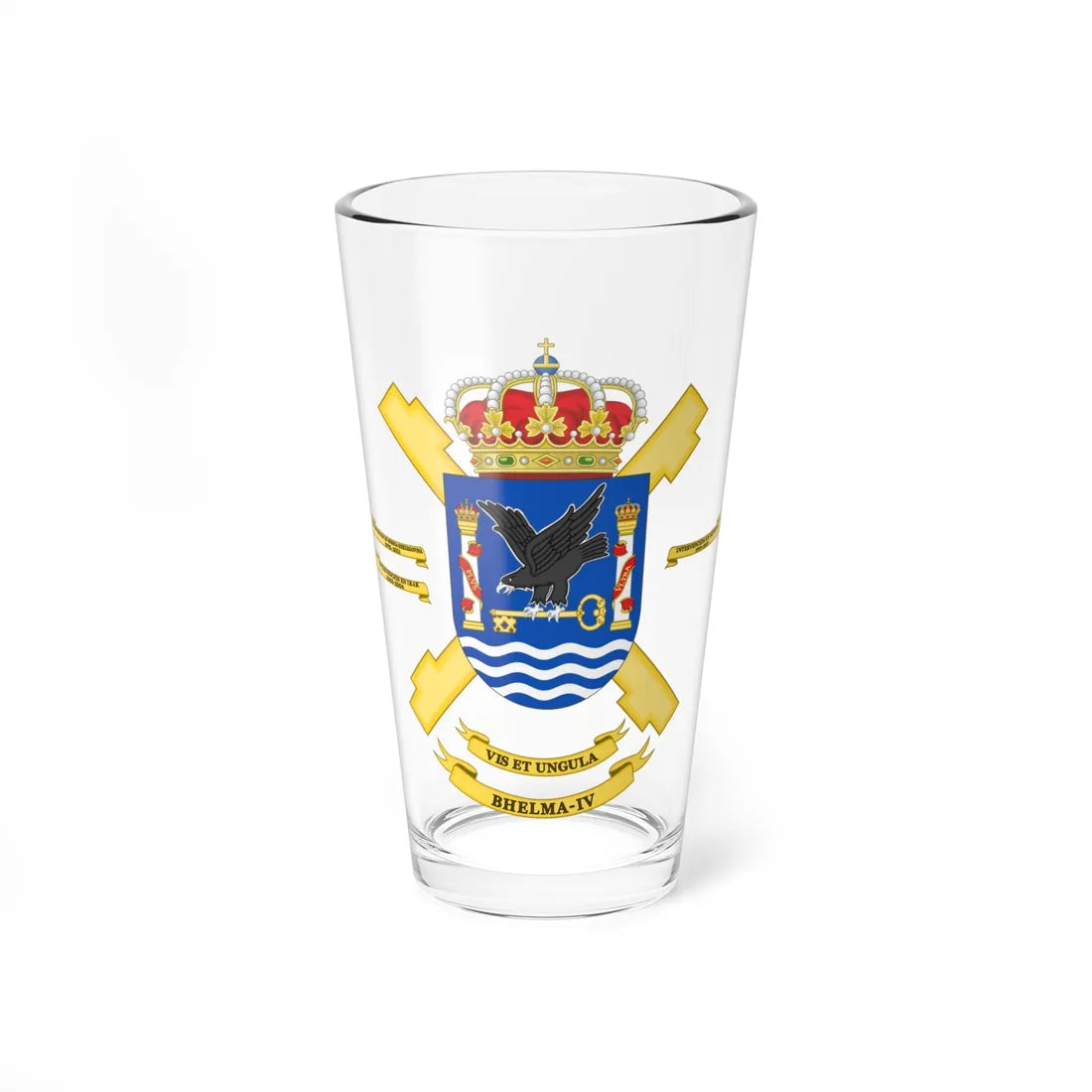 Coat of Arms of the 4th Maneuver Helicopter Battalion (Spain) (Coat of Arms) Pint Glass 16oz 16oz - Go Mug Yourself