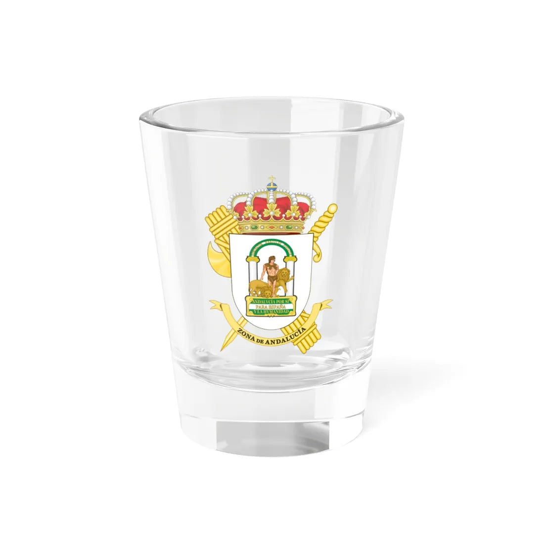 Coat of Arms of the 4th Zone of the Guardia Civil - Andalusia (Spain) (Coat of Arms) Shot Glass 1.5oz 1.5oz - Go Mug Yourself