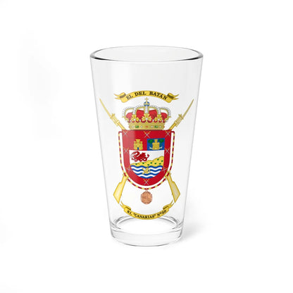 Coat of Arms of the 50th Infantry Regiment Canarias Common variant (Spain) (Coat of Arms) Pint Glass 16oz 16oz - Go Mug Yourself