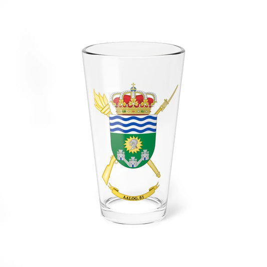 Coat of Arms of the 51st Logistics Support Group (Spain) (Coat of Arms) Pint Glass 16oz 16oz - Go Mug Yourself