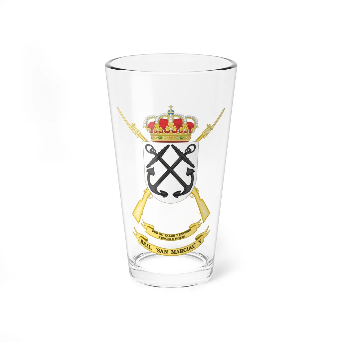 Coat of Arms of the 5th Light Infantry Brigade San Marcial (Spain) (Coat of Arms) Pint Glass 16oz 16oz - Go Mug Yourself