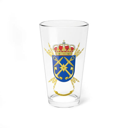 Coat of Arms of the 5th Signals Company (Spain) (Coat of Arms) Pint Glass 16oz 16oz - Go Mug Yourself
