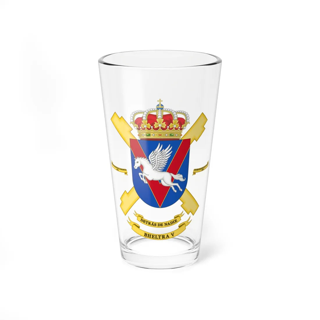 Coat of Arms of the 5th Transport Helicopter Battalion (Spain) (Coat of Arms) Pint Glass 16oz 16oz - Go Mug Yourself