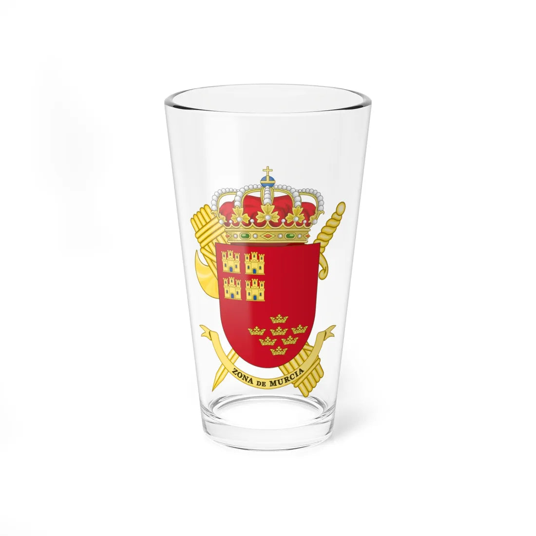 Coat of Arms of the 5th Zone of the Guardia Civil - Murcia Region (Spain) (Coat of Arms) Pint Glass 16oz 16oz - Go Mug Yourself