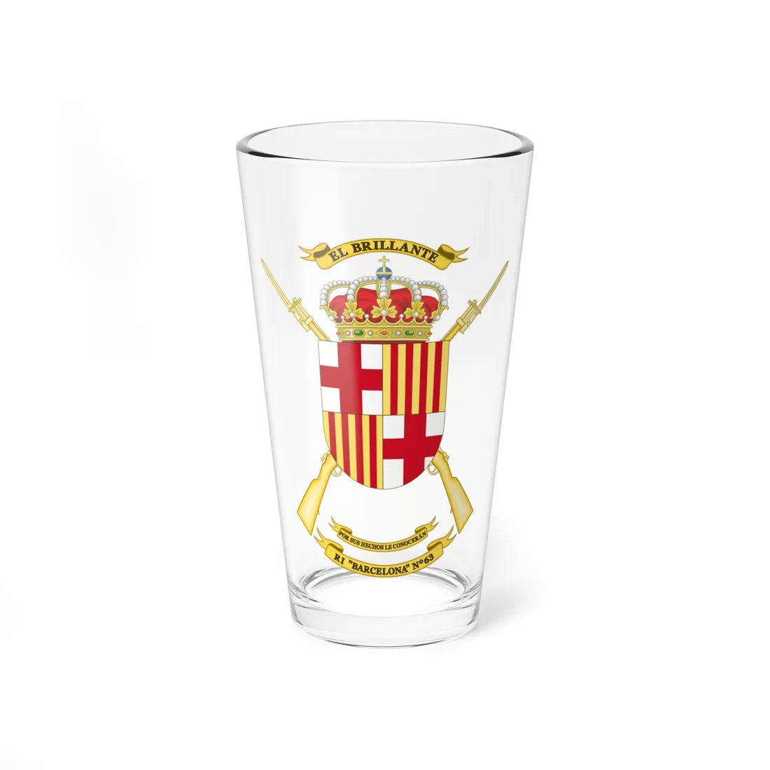 Coat of Arms of the 63rd Infantry Regiment Barcelona (Spain) (Coat of Arms) Pint Glass 16oz 16oz - Go Mug Yourself