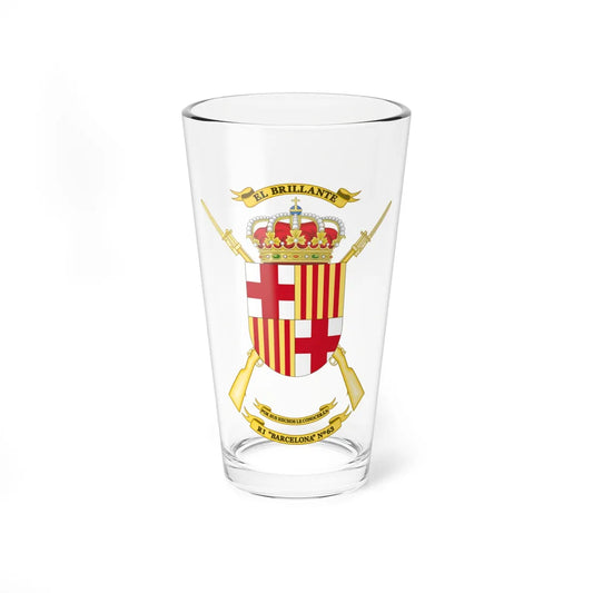 Coat of Arms of the 63rd Infantry Regiment Barcelona (Spain) (Coat of Arms) Pint Glass 16oz 16oz - Go Mug Yourself