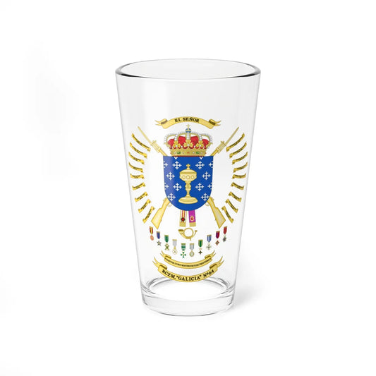 Coat of Arms of the 64th Regiment of Mountain Hunters Galicia (Spain) (Coat of Arms) Pint Glass 16oz 16oz - Go Mug Yourself