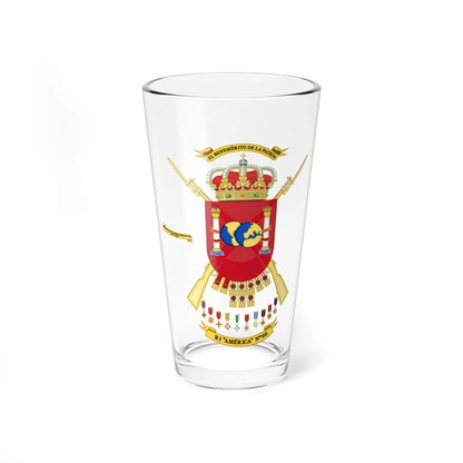 Coat of Arms of the 66th Infantry Regiment America (Spain) (Coat of Arms) Pint Glass 16oz 16oz - Go Mug Yourself