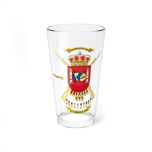 Coat of Arms of the 66th Infantry Regiment America (Spain) (Coat of Arms) Pint Glass 16oz 16oz - Go Mug Yourself