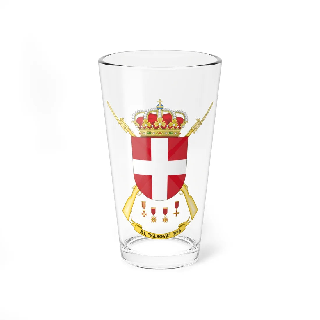 Coat of Arms of the 6th Infantry Regiment Saboya (Spain) (Coat of Arms) Pint Glass 16oz 16oz - Go Mug Yourself
