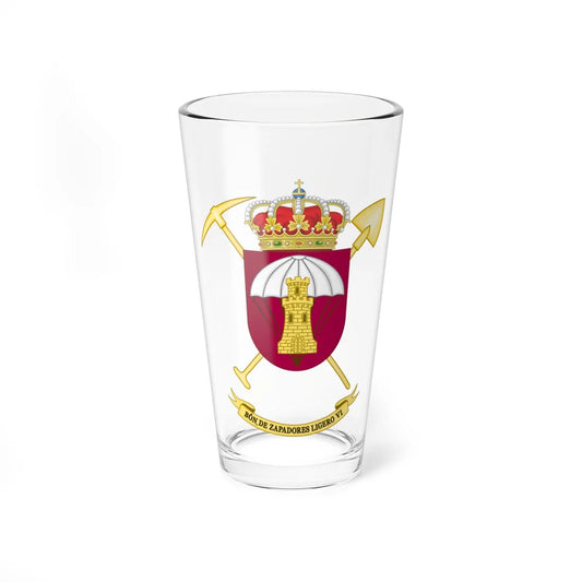 Coat of Arms of the 6th Parachute Engineer Battalion (Spain) (Coat of Arms) Pint Glass 16oz 16oz - Go Mug Yourself
